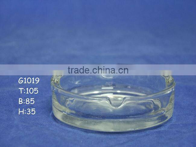 Handblown crystal hand cut glass ashtray