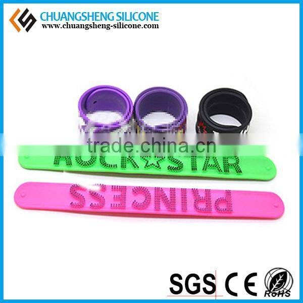 2016 hot selling wholesale kids charm slap magnetic silicone bracelet charming wristband popular wrist decoration