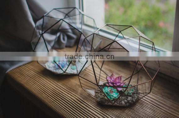 Large terrarium icosidodecahedron Stained glass terrarium Glass decoration Planter for indoor gardening Home decor Christmas ter