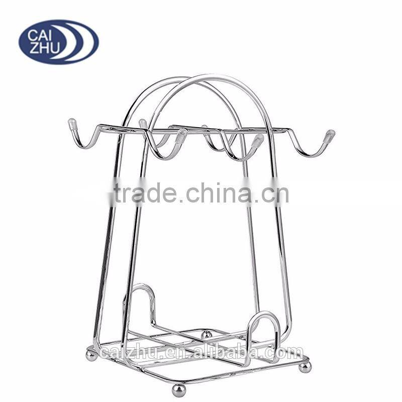 Metal Wire Rack for Organizing 6 saucers & 6 cups & 6 spoons espresso Set Rack Tea Set Display Stand