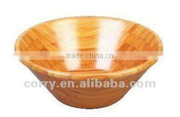 round WOODEN/BAMBOO SALAD BOWL fruit vegetable bowl