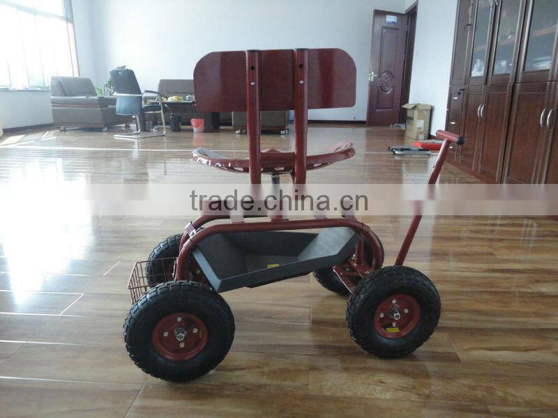 work seat with adjustable handle and cushion