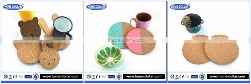Manufacture wholesale creative design natural blank cork coaster