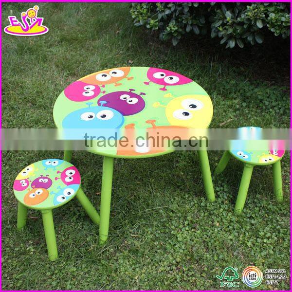 New and popular wooden table chair,modern children dining table and chair set toys,outdoor kids wood table and chair W08G039