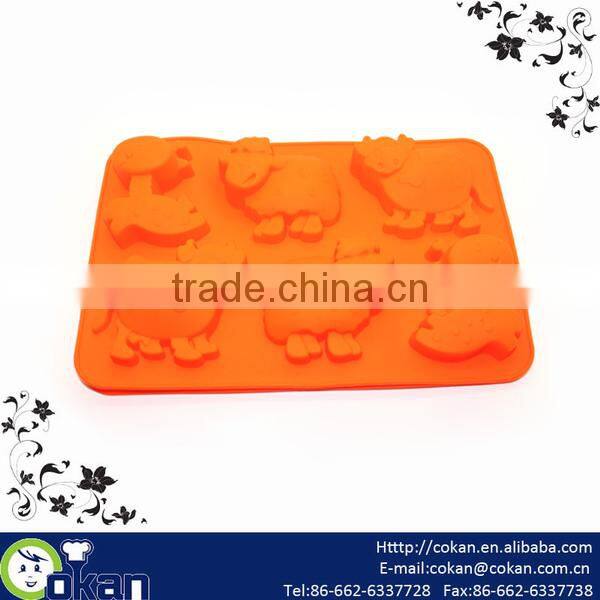 Animal Shape(sheep,cow and giraffe) silicone baking mould and icing mould,cake mold CK-SL564
