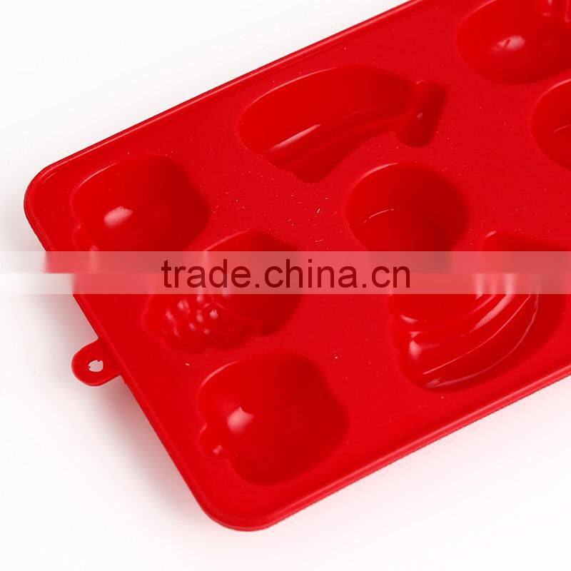 CBU28 FDA 12 connected Fruit shape silicone cake mould/ Pie pan