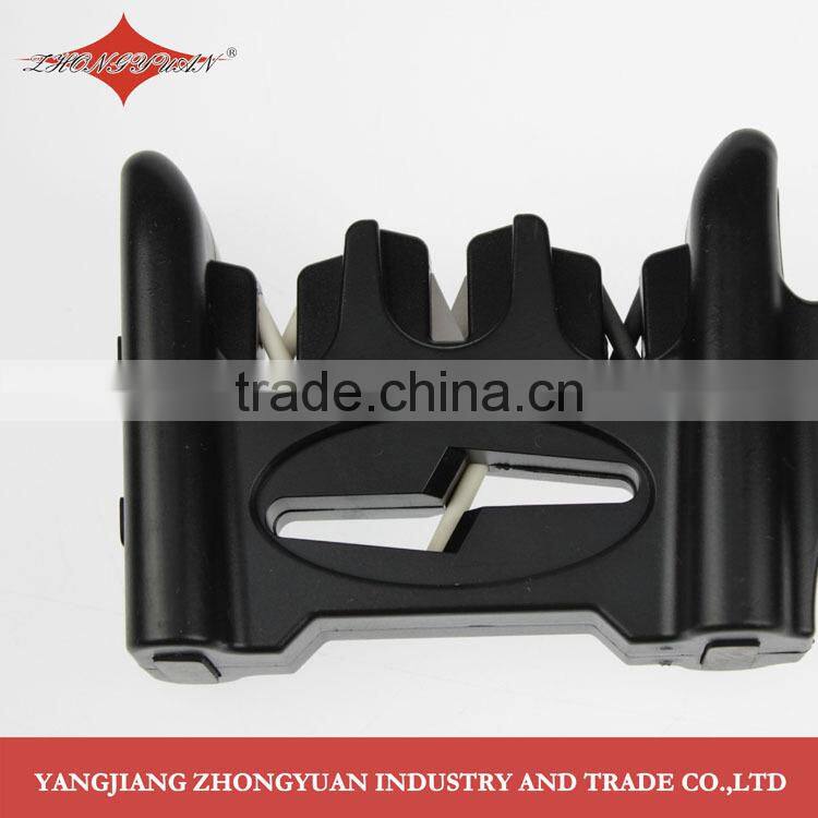 Multipurpose knife and scissors sharpener with non-slip feet