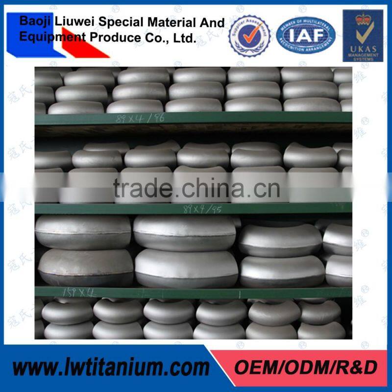 High Quality 45/90/180 Degree Gr1 Gr2 Pure Titanium Elbows