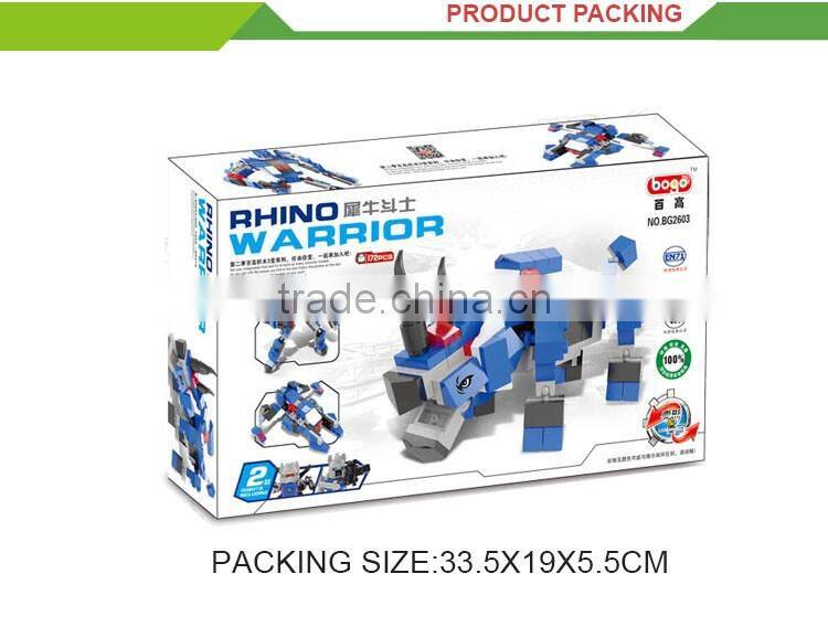 Wholesael kids educational toy robot set deformed 3d building blocks