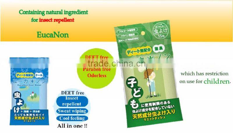 High quality insect repellent Wet tissue with Hot-selling made in Japan