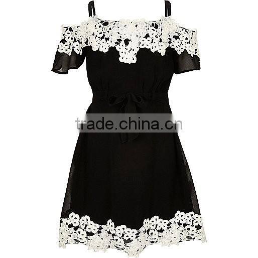 Children Girls Lace Bardot Dress HSD8068