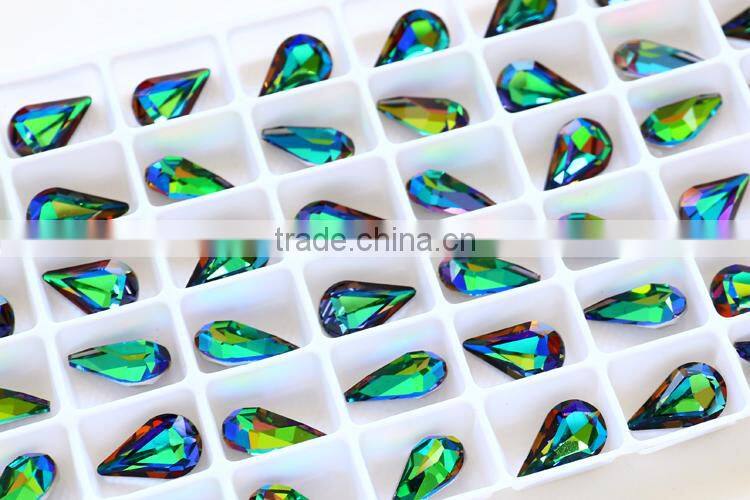 K9 crystal VM001 color drop point back glass stone jewelry stone