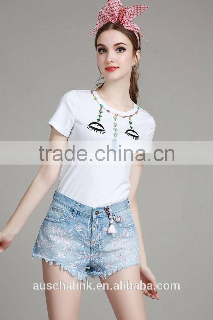 summer latest washed jeans model for sexy girls wholesale price
