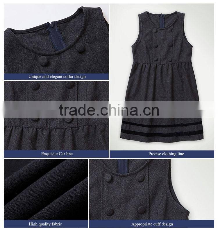 China Manufacture Girls Winter Grey School Uniform Dress