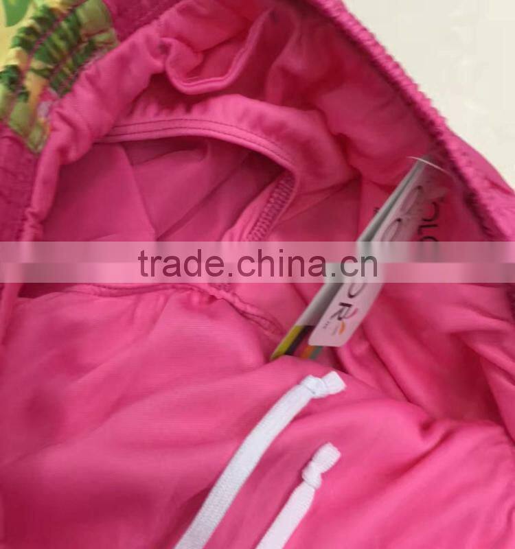 Clothing inventory women 100%polyester contrast sports shorts