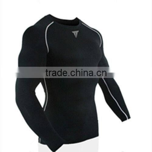 Tight fitted spandex plain long sleeve t shirt