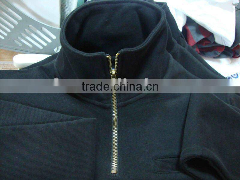 2012 fashion stylish college flat rib wholesale crewneck mens sweatshirts winter half zipper baseball jackets for man