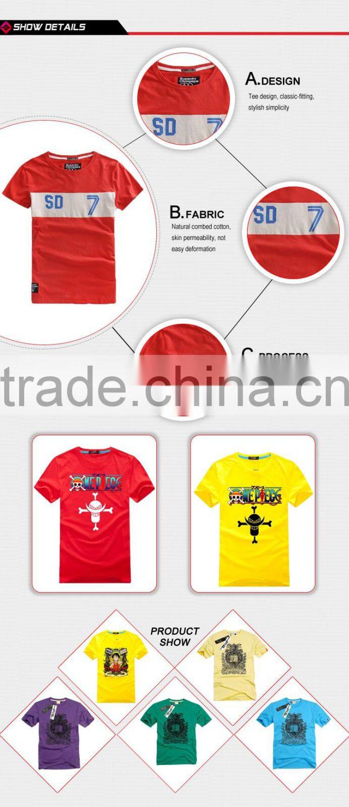 Hot selling men's t shirt plain t-shirt softtextile table tennis t shirts self design t-shirt