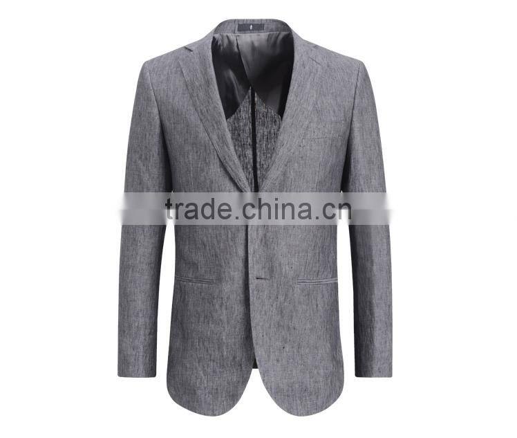 Wholesale Men Coat Suit Checked Half Lined Light Grey Formal Jacket For Men