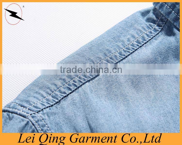 Blue fashion men colored denim shirts
