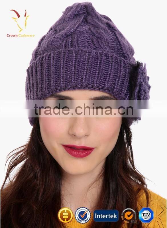 Women Knitted Cashmere Wool Winter Beanie Hat