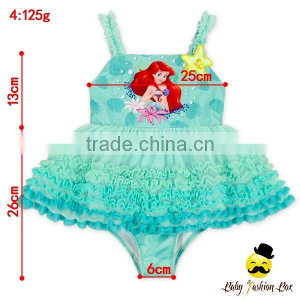 YZA-008 Yiwu Yihong New Arrive Baby Bikini Printed Cartoon Lace Ruffle Dress Harness Girls Infant Bikini