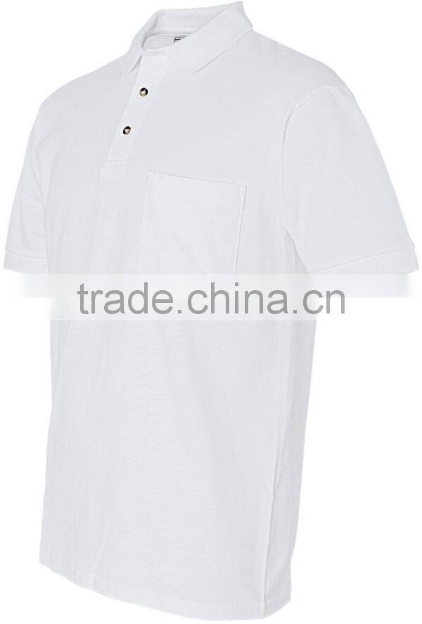 Blank pilot 100 cotton blue collar white t shirt