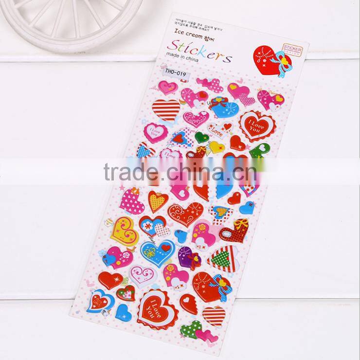 Children puffy sticker ,multicolor decoration stikcer bubble DIY sticker for education