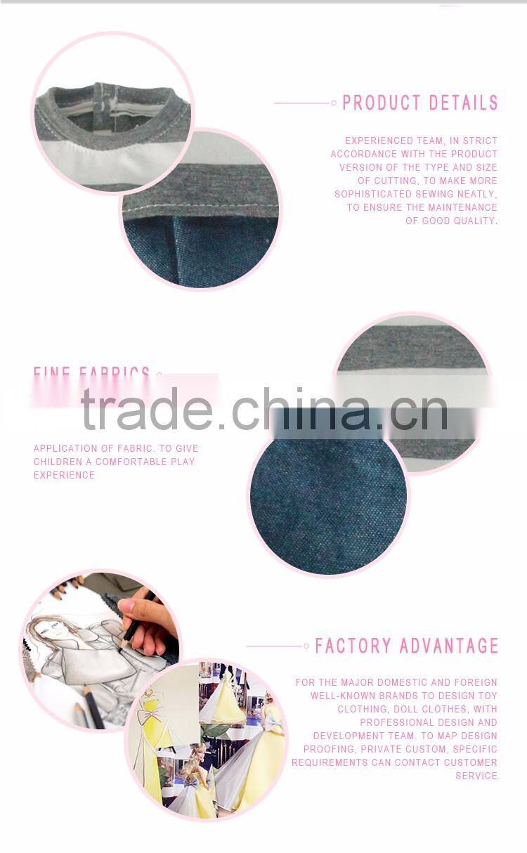 Wholesale gray and white stripe 18 inch american girl casual wear doll clothes