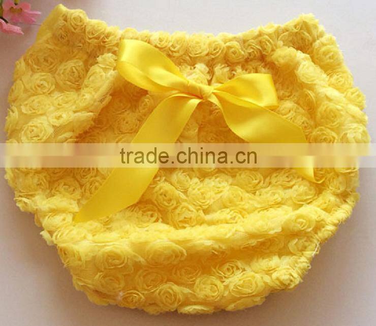 hot pink cotton hot pink chiffon ruffle baby diaper cover/infant rosette diaper cover