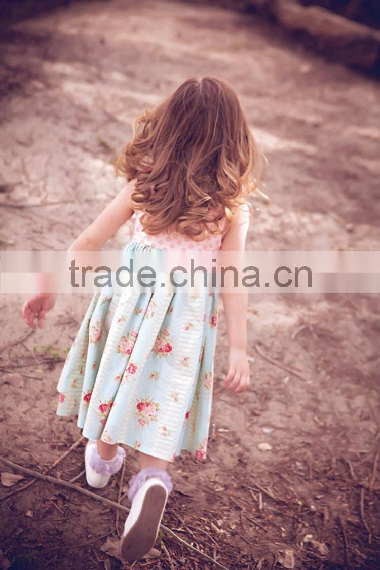 4th of july wholesale long sleeve red white chvvron stripe kids dress from yiwu conice