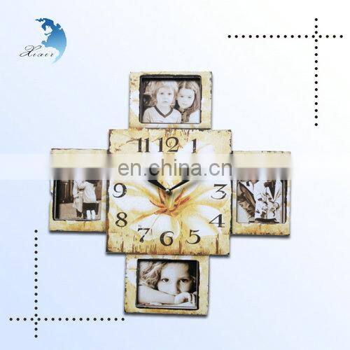 China Multi-function Antique Decorative Wall Wood Carving Clock