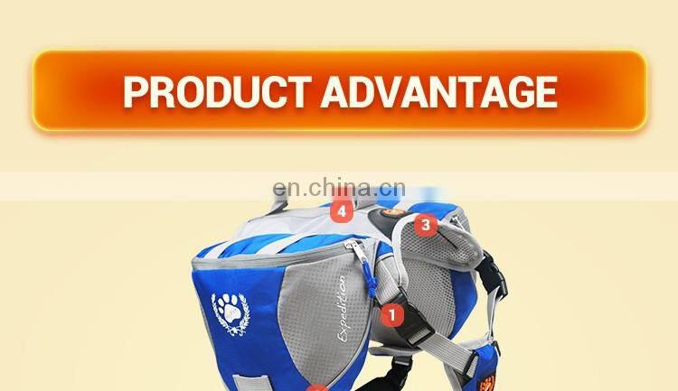Outdoor Dog Backpack Polyester Saddle Bags For Pet Travel
