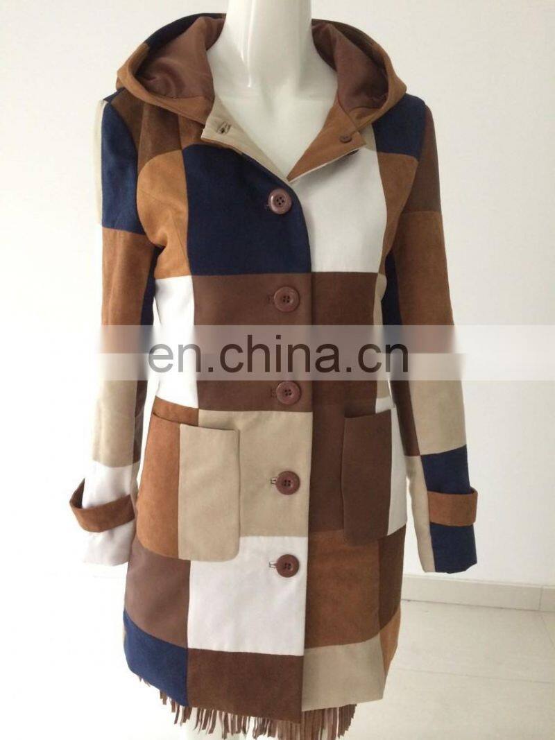 Ladies suede patched jackt