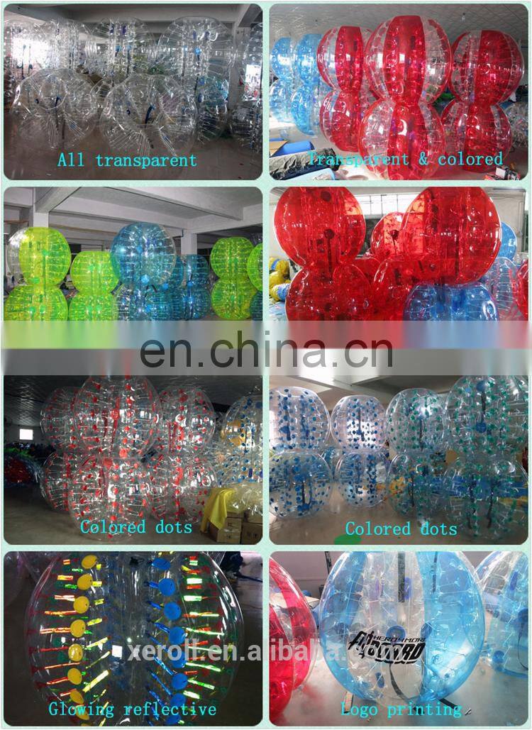 Fashionable adult football soccer toys inflatable soccer bubble ball man suits