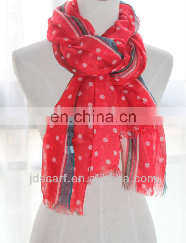 cotton block printed scarf JDYVP-003# Printing scarf 100% voile polyester shawl wholesaler