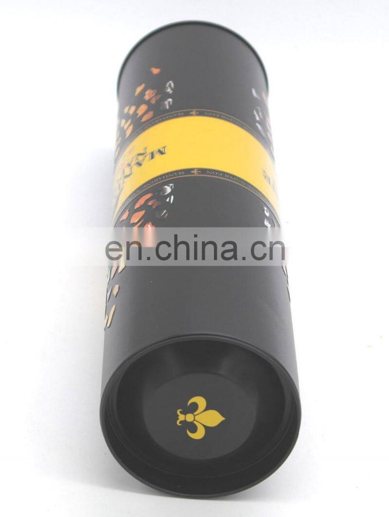 Round metal tin box for wine,tin packing box for gift wholesale