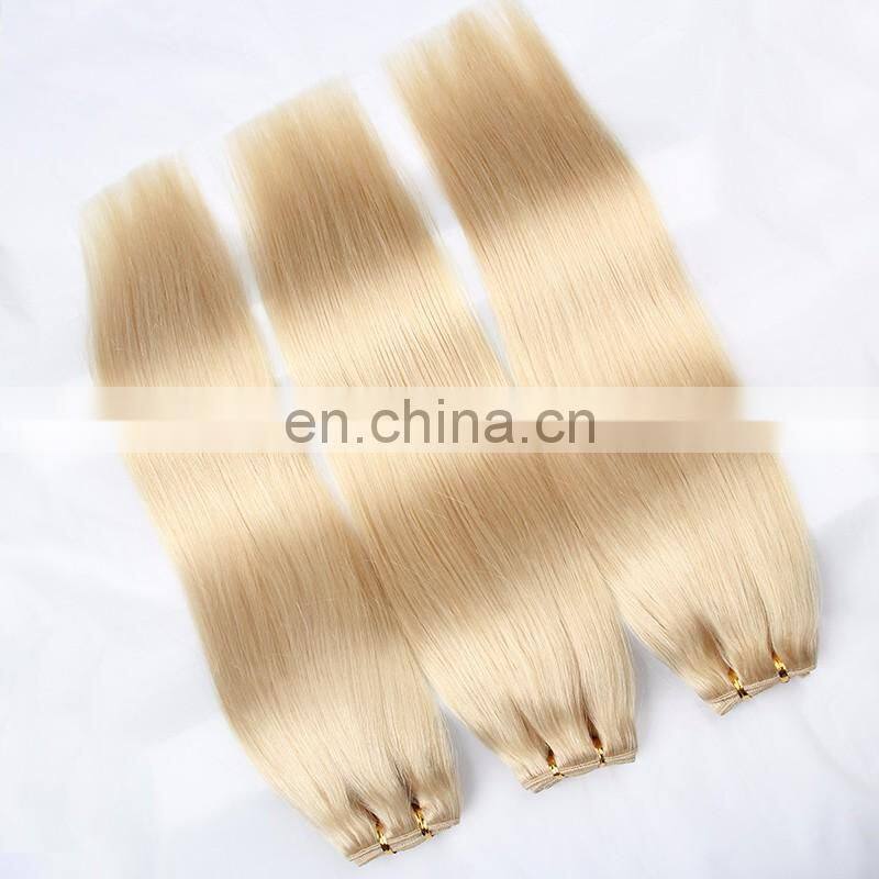 Ideal hair White Women Human Hair Ponytail Kinky Straight Hair Weft