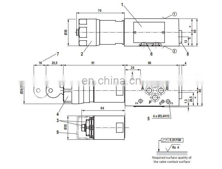 Rexroth ZDB6VP2-4X/315V hydraulic superimposed relief valve