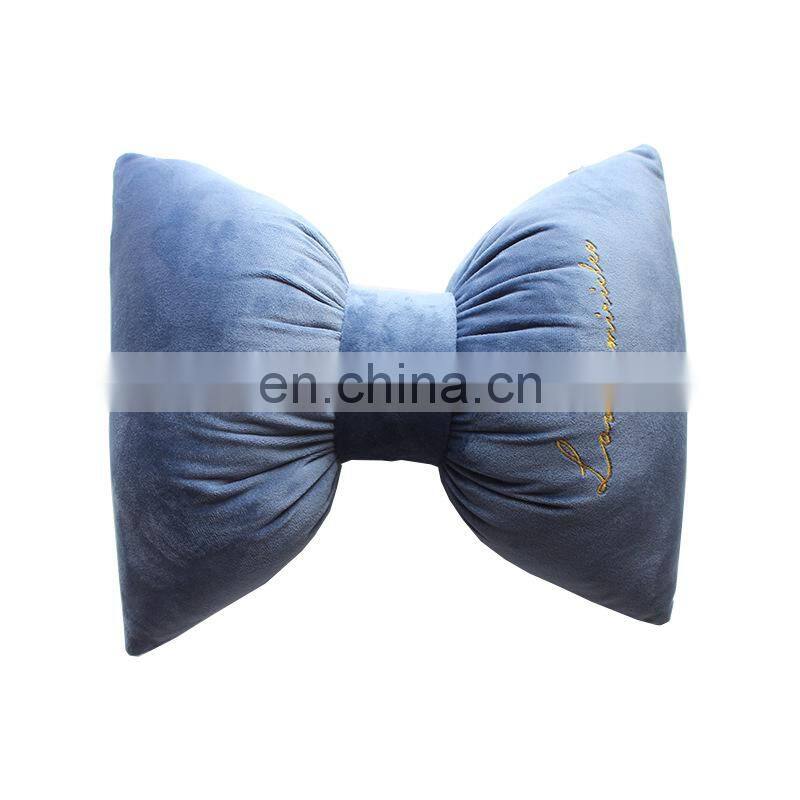 i@home Car headrest nordic embroidery jewelry super soft velvet bow pillow cushion