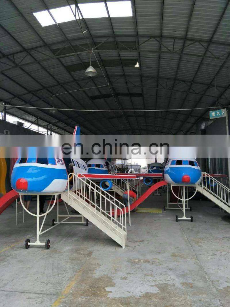 TONGYAO Factory High Quality Fiberglass Airplane Model Outdoor Playground With Slide