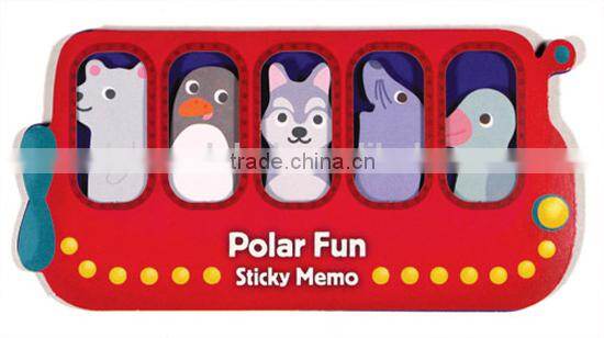Polar Sea Animal in the Submarine Die cut shape Note set Notepad Sticky memo pad