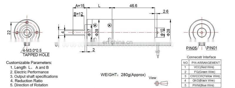 High Torque 28mm 12v 24v brushless planetary gear motor with different speed for smart robot