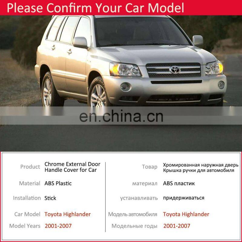 for Toyota Highlander XU20 2001 2002 2003 2004 2005 2006 2007 Chrome Door Handle Cover Trim Set Cap Car Styling Accessories ABS