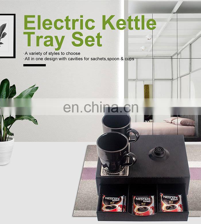 Wholesales Hotel guest room 304 Stainless Steel electric kettle with tray 0.8l