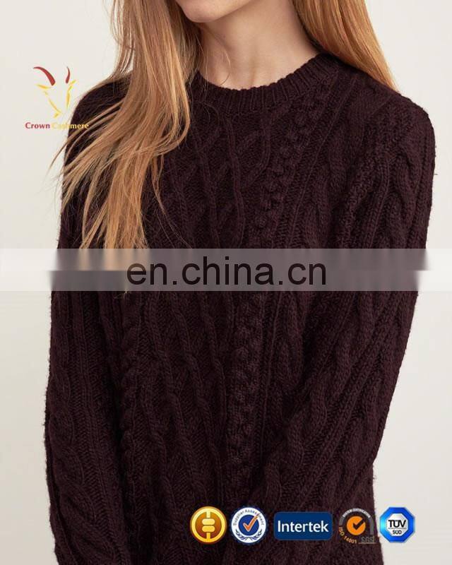 Warm Wool Private Label Knitted Winter Sweater for Women