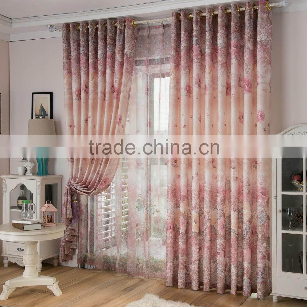 Beautiful printed curtains/flower curtains/jacquard curtains/window curtain for home