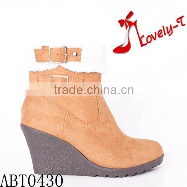 V shape rlastic band red ball garden low heel ankle woman boots 2016 with zipper