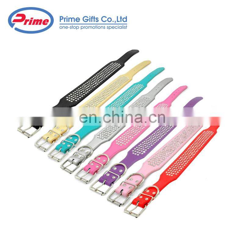 Wholesale PU Leather Luxury Bling Dog Collar with Custom Logo