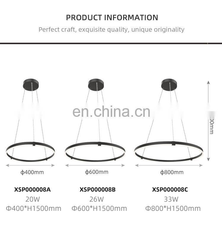HUAYI New Arrival Living Room Indoor Decoration Hanging Circular LED Modern Pendant Light